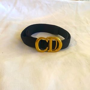 Christian Dior black and gold belt
